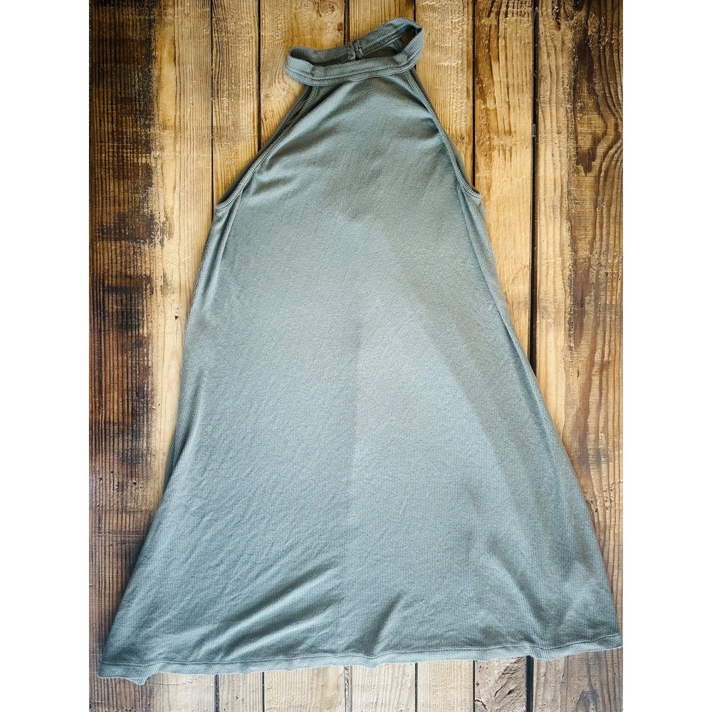 American Eagle Soft‎ Sexy Halter Top Olive Green Ribbed Mock Neck Trapeze Medium